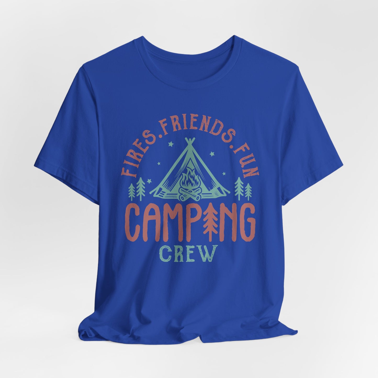 Fires Friends Fun Camping Crew Tee