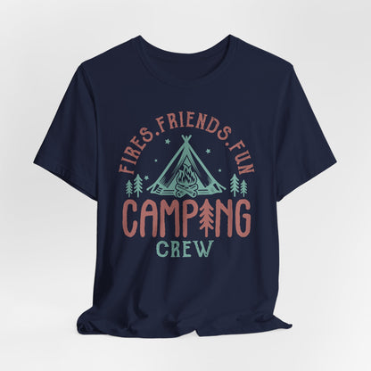 Fires Friends Fun Camping Crew Tee