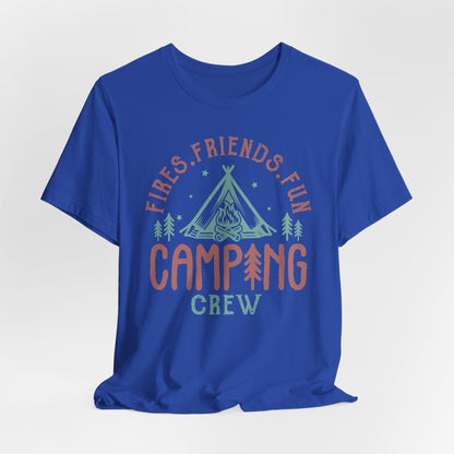 Fires Friends Fun Camping Crew Tee